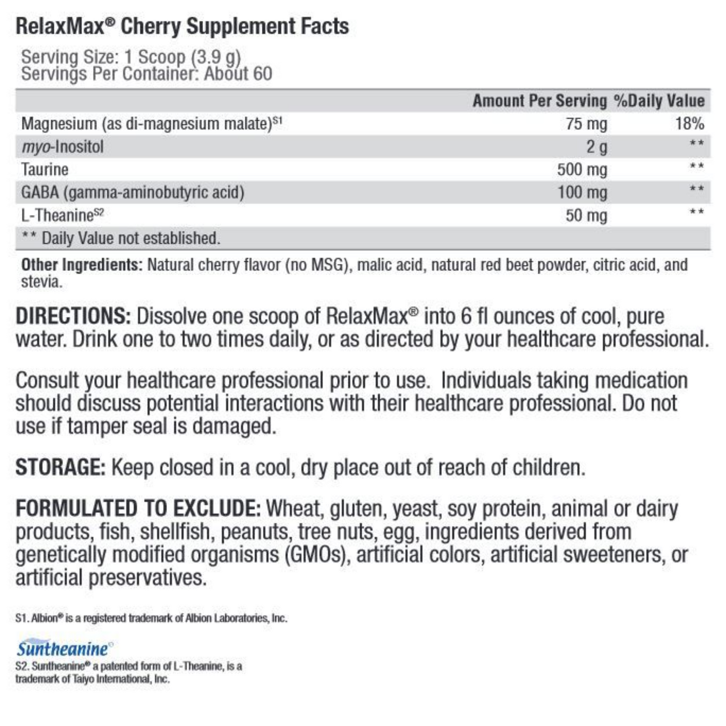 RelaxMax® Cherry 60 Servings