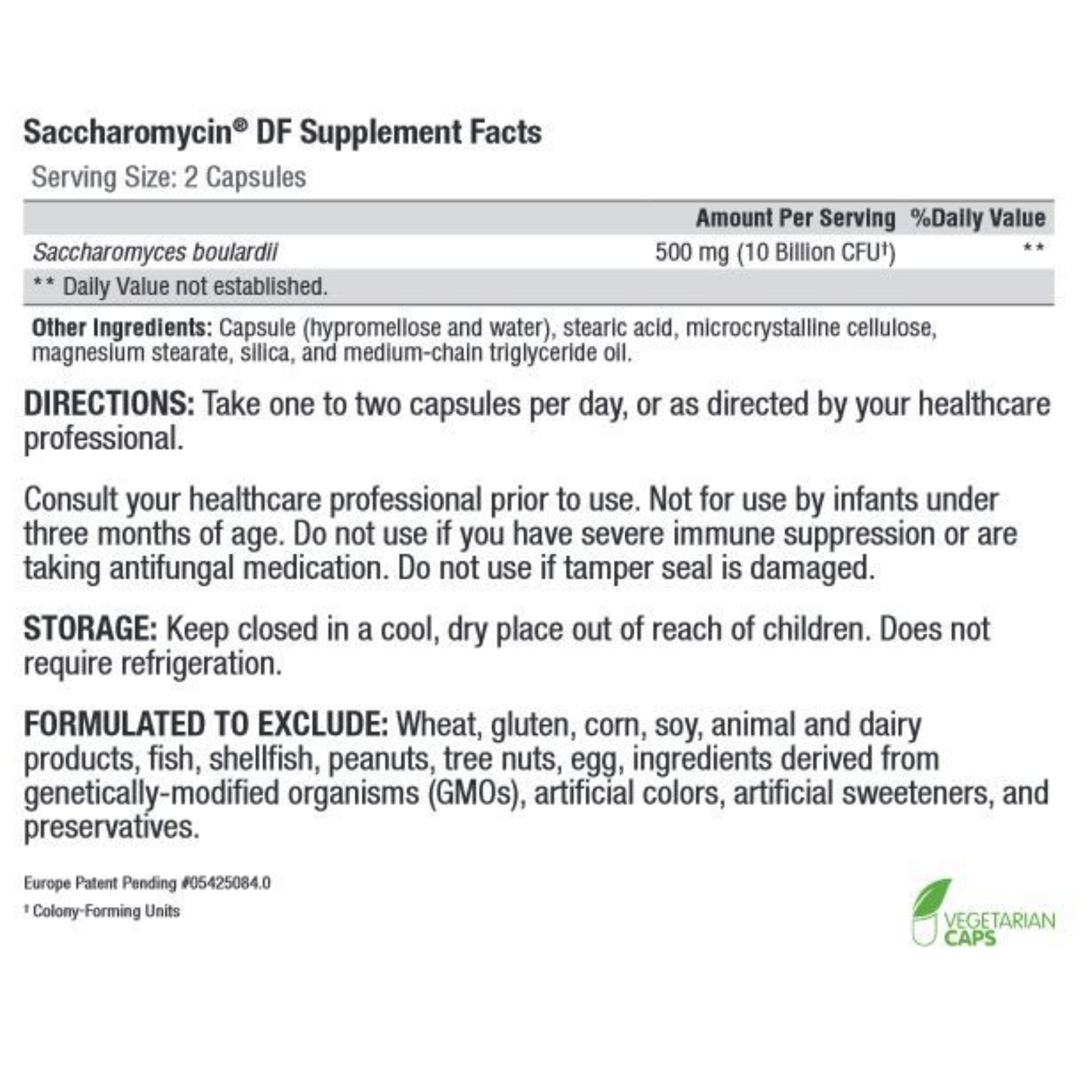 Saccharomycin® DF 60 Capsules