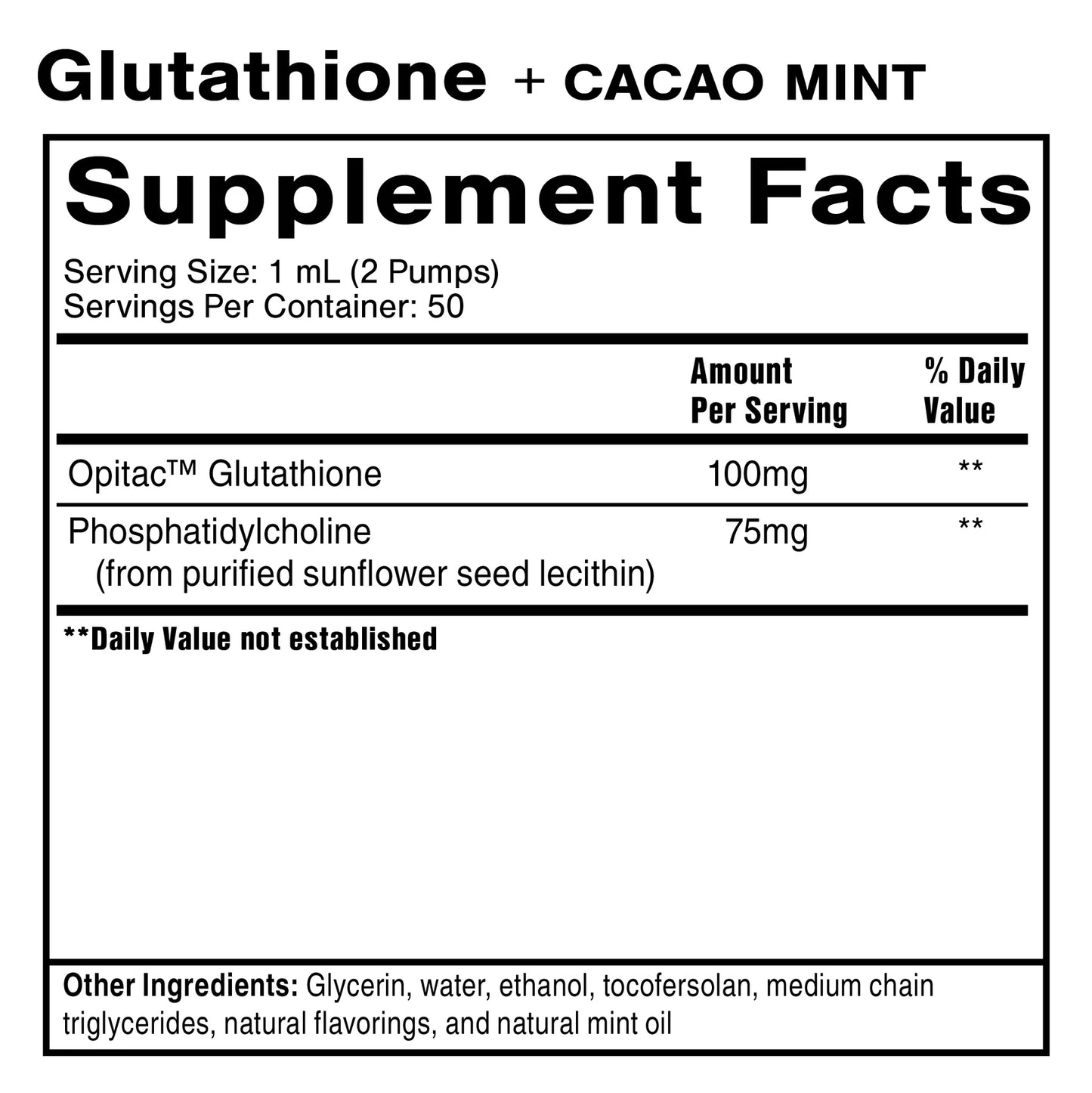 Liposomal Glutathione with Cacao Mint